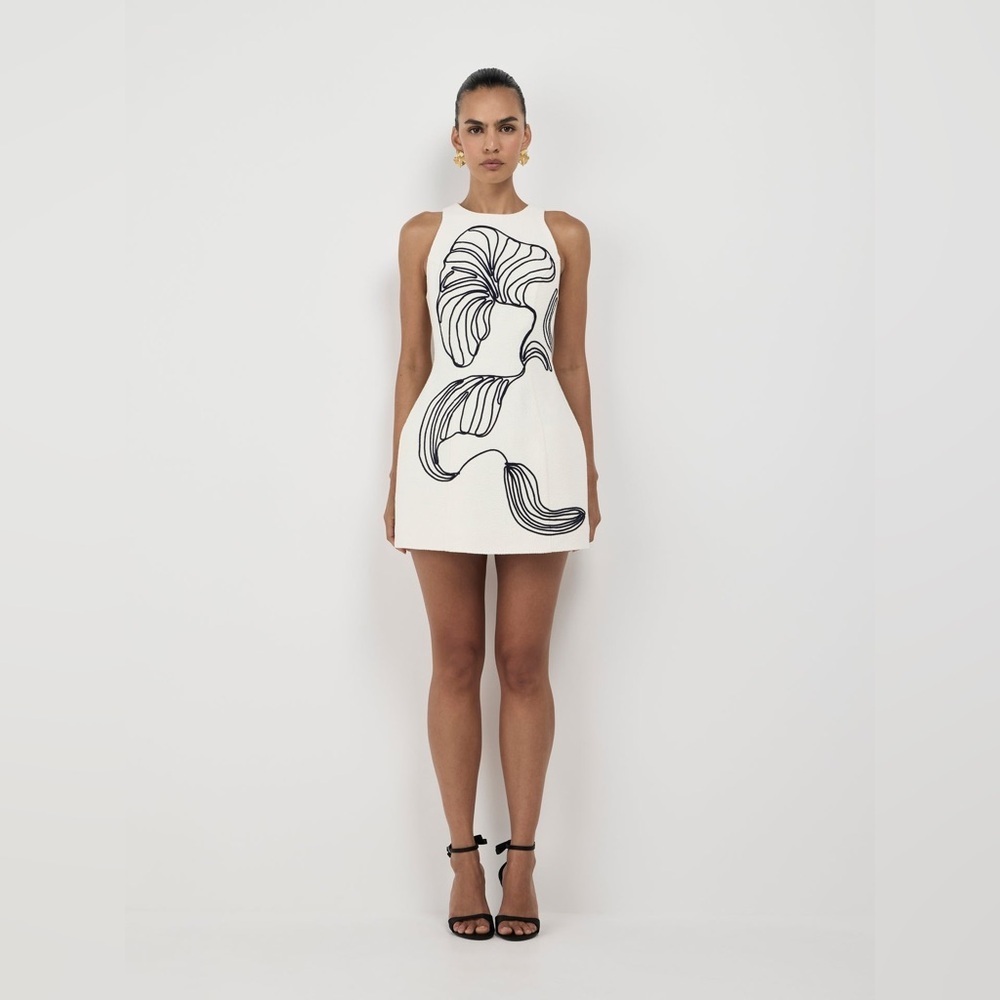 Commense abstract print sheath dress